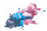 Colorful watercolor paint on white canvas. Super high resolution and quality.