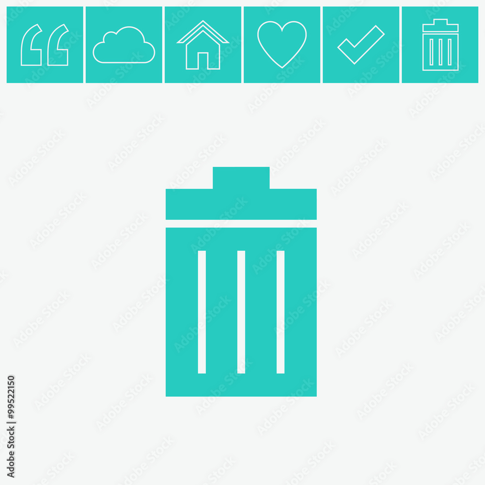 Trash bin vector icon. Trash bin vector icon.