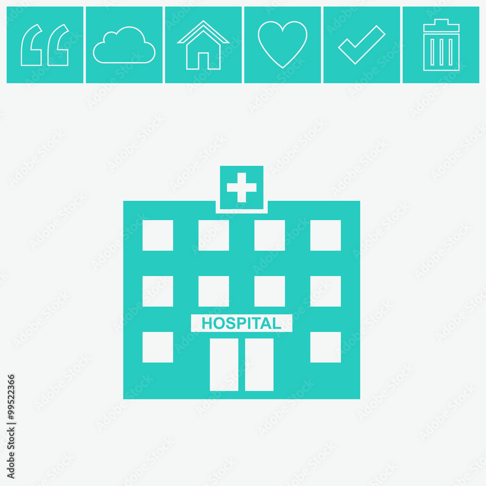 Hospital vector icon. Hospital vector icon.