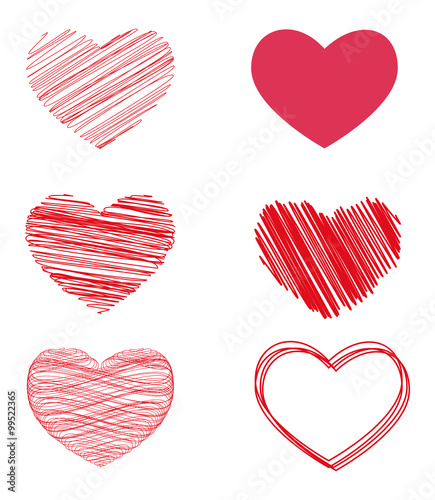 vector variants of hearts for Valentine's day