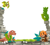 Cartoon prehistoric frame - illustration for the children