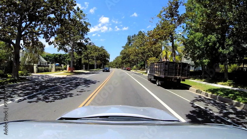 POV drive vehicle commuter traffic Beverly Hills Los Angeles California USA