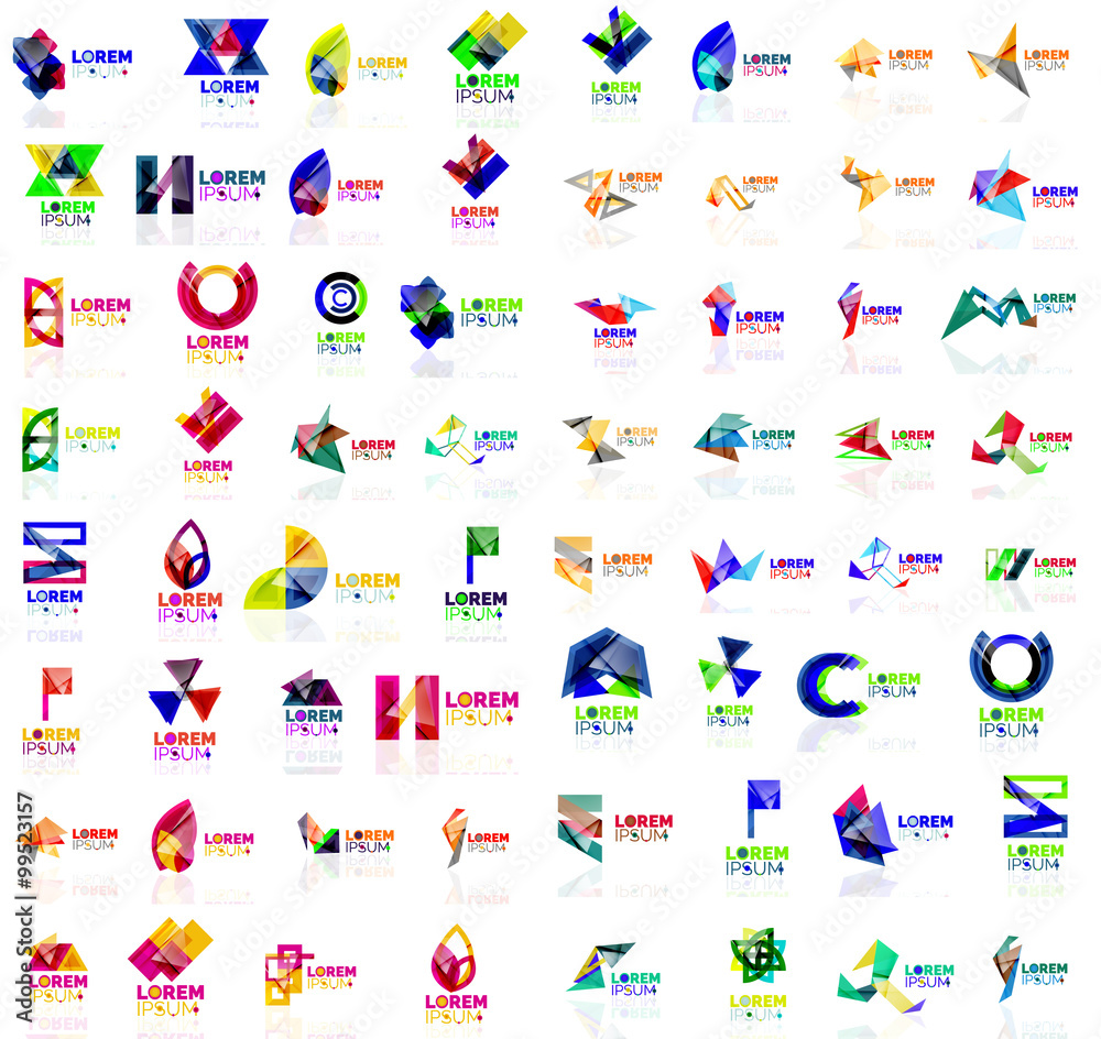 Fototapeta premium Mega set of geometrical abstract logos