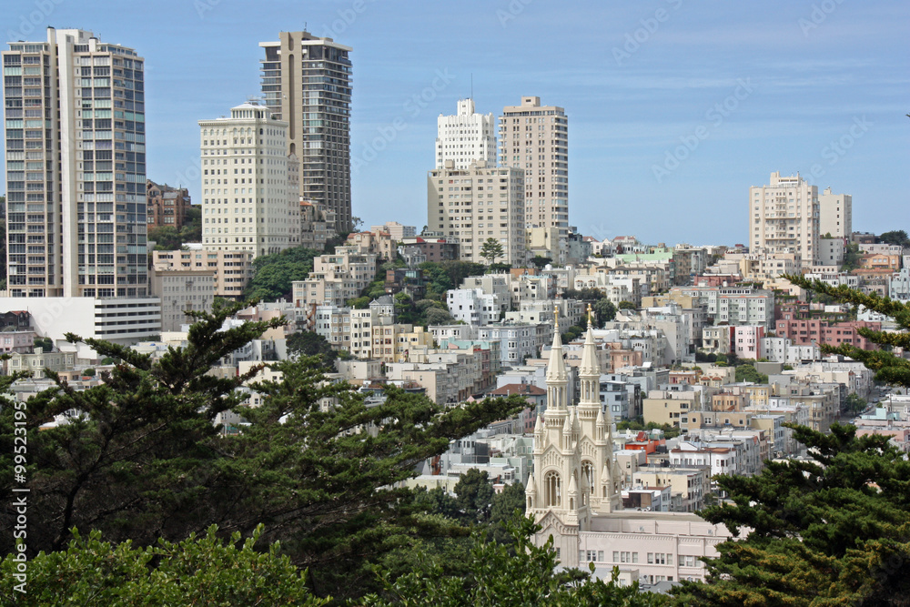 Les toits de San Francisco en Californie, USA