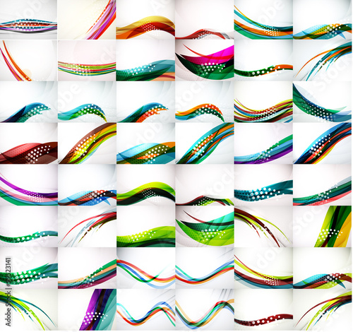 Universal huge mega set of abstract backgrounds, waves, lines and motion flowing concepts