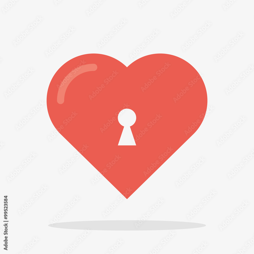 Heart Lock Icon in Vector Heart Lock Icon in Vector