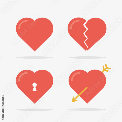 Heart Icons Set in Vector