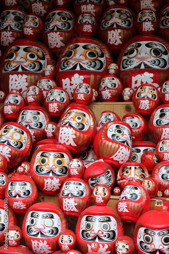daruma or red-painted good-luck doll in Japan 