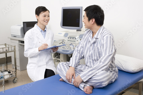 Doctor examining a patient