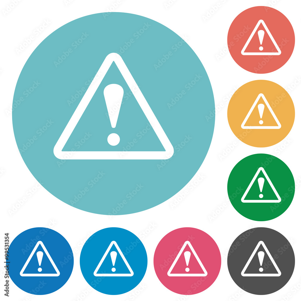Flat warning icons Flat warning icons