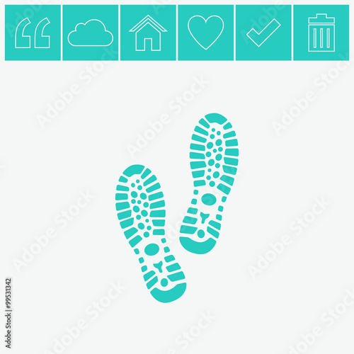 Shoe print vector icon.