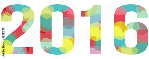 2016 year abstract colorful vector isolated