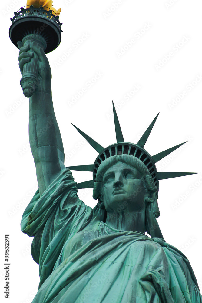Fototapeta premium Statue of liberty white isolated background