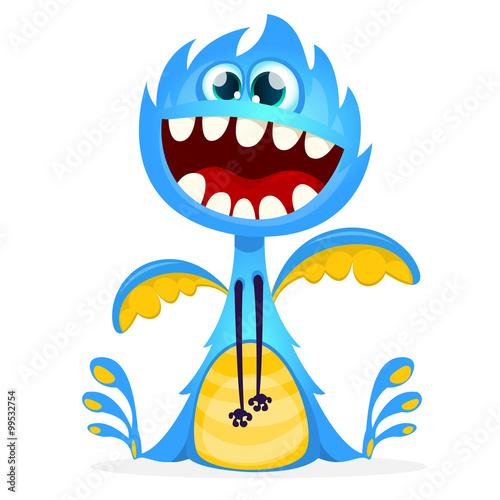 Cute cartoon monster dragon. Vector character
