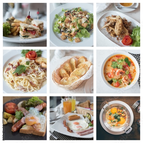 collage photo of food
