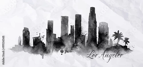 Obraz Atrament sylwetka Los Angeles