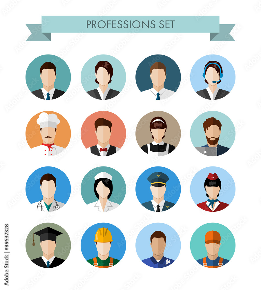 A set of professions people A set of professions people