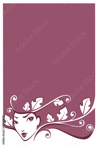 long decorative hair, vector beauty background