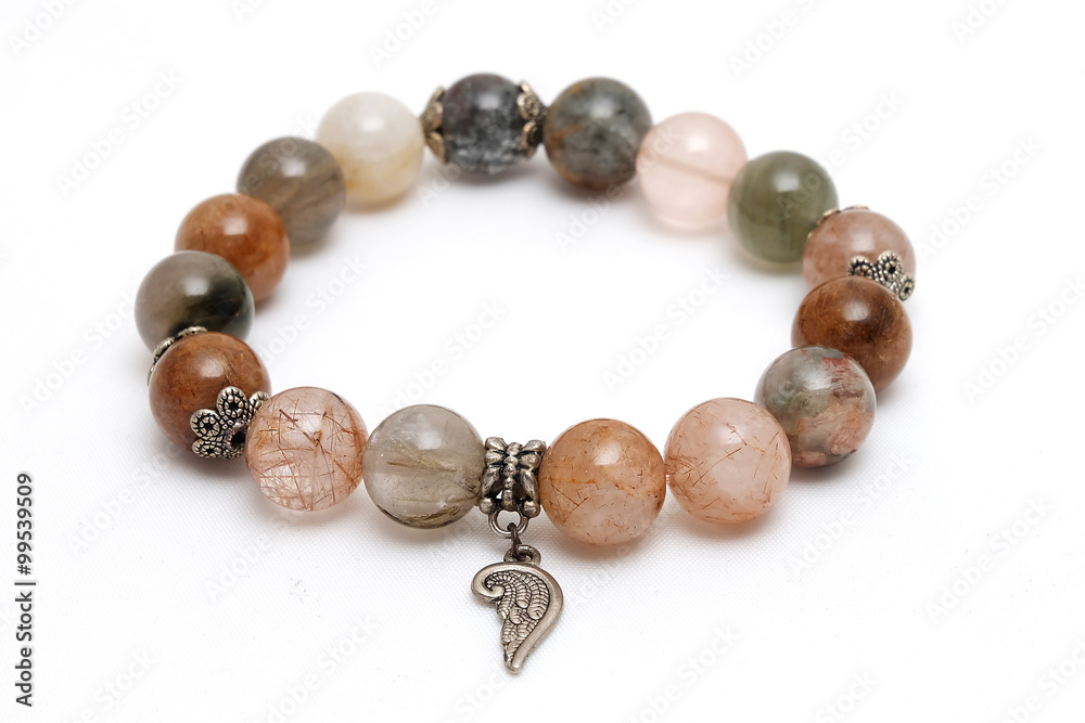bracelet mix lucky stone with white isolate background bracelet mix lucky stone with white isolate background