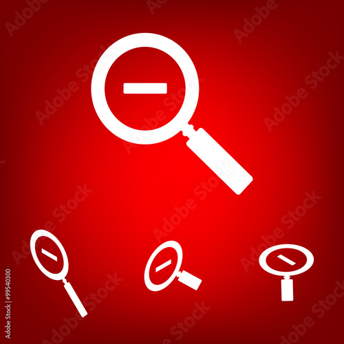 Simple web icon in vector zoom set. Isometric effect
