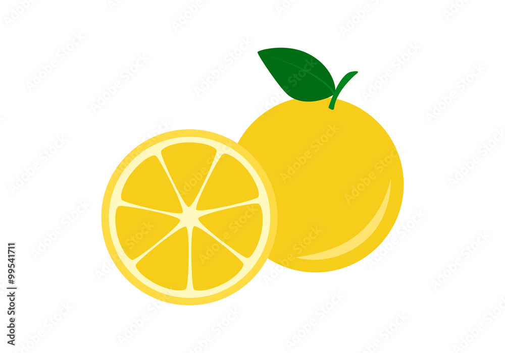Flat icon fruit yellow grapefruit Flat icon fruit yellow grapefruit