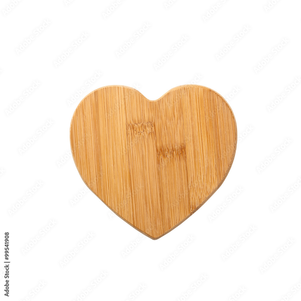Wooden Heart shape isolated on white background. Wooden Heart shape isolated on white background.