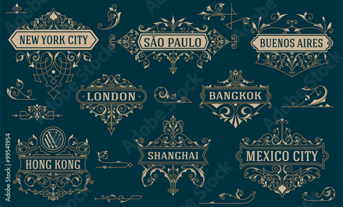 Vintage logos and elements. vector template.