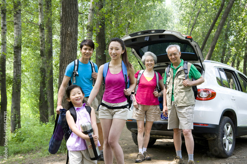 Family on a trip out in the country