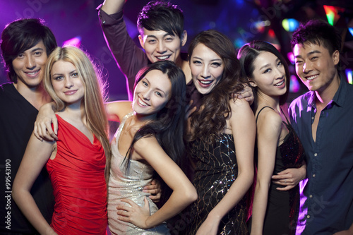 Stylish young people in nightclub
