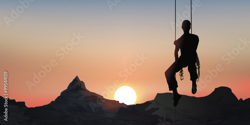 Paysage Alpiniste-Coucher de soleil