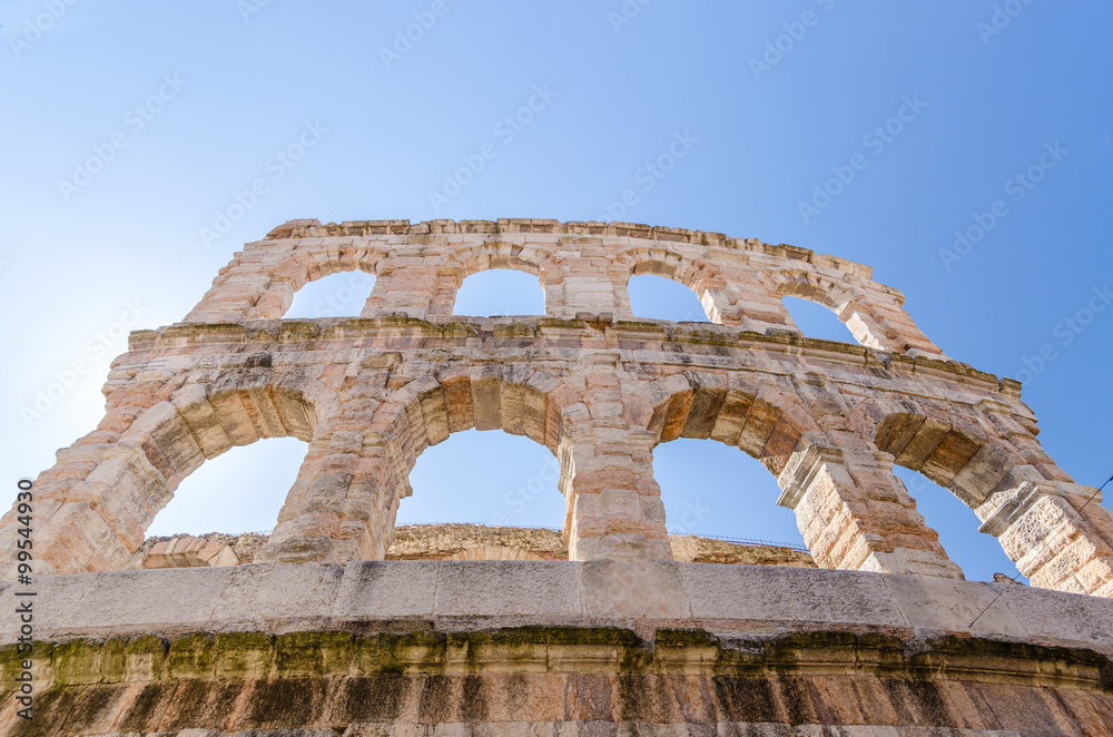 old roman arena, ancient roman ampitheater in Verona, Italy.