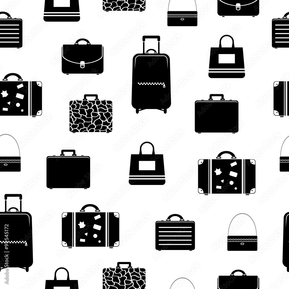 Seamless pattern with bags and suitcases Seamless pattern with bags and suitcases