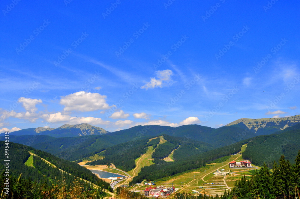 Fototapeta premium Beautiful landscape in the Carpathian resort Bukovel