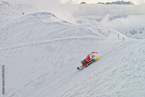 Ratrack at work in Kasprowy Wierch peak in Zakopane in winter