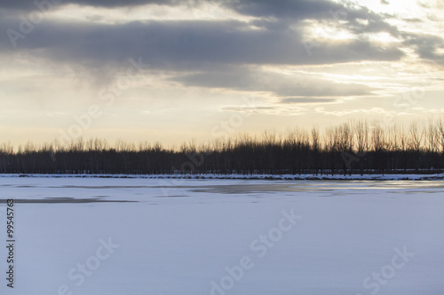 Sky and snow-covered landscape