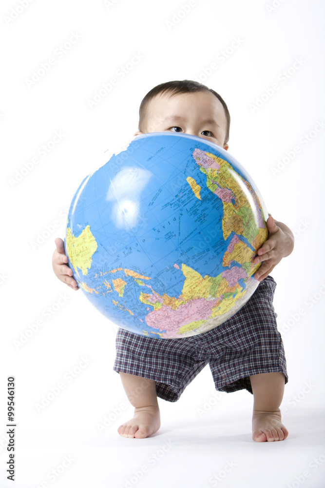 Infant with globe Infant with globe