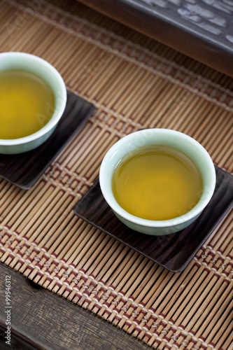 Close up of tea in Chinese tea cups