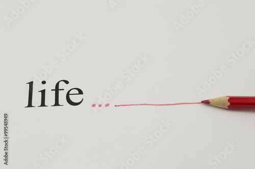 Abstract line of life on paper
