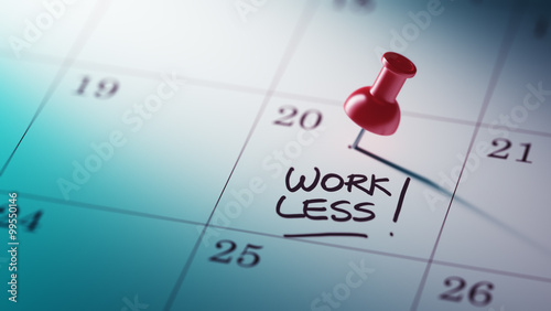 Concept image of a Calendar with a red push pin. Closeup shot of