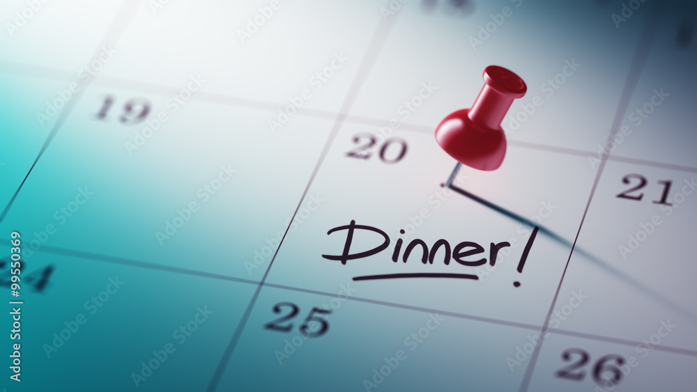 Concept image of a Calendar with a red push pin. Closeup shot of Concept image of a Calendar with a red push pin. Closeup shot of