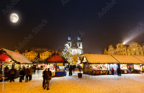Photography Christmas marketplace in Oldtown square, Prague
