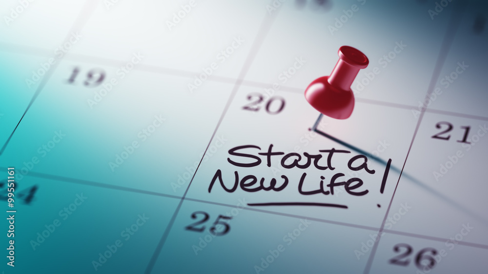 Concept image of a Calendar with a red push pin. Closeup shot of Concept image of a Calendar with a red push pin. Closeup shot of