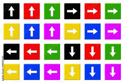 zestaw kolorowych strzałek