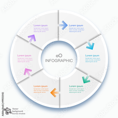 Infographics Vector Arrow Buttons, 6-Step 