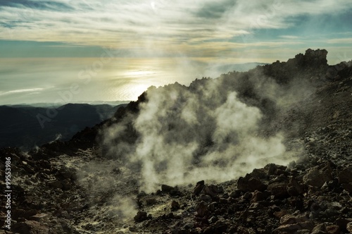 Smoking crater of El Teide (Tenerife)