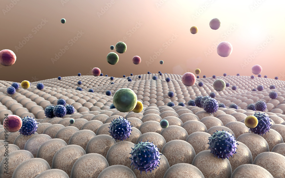 High quality 3d render of fat cells, cholesterol in a cells, cell ...