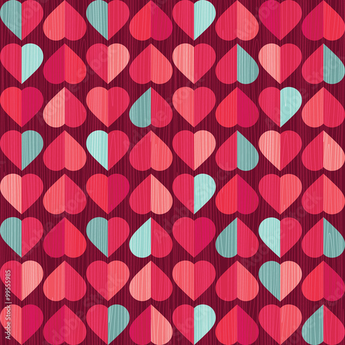 retro seamless valentines day hearts pattern 