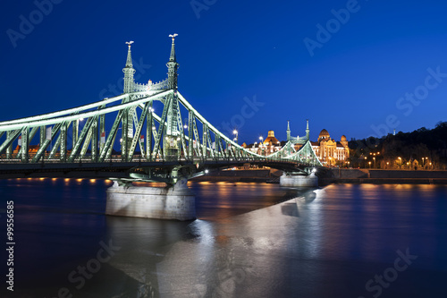 Budapest Liberty Bridge at Night
