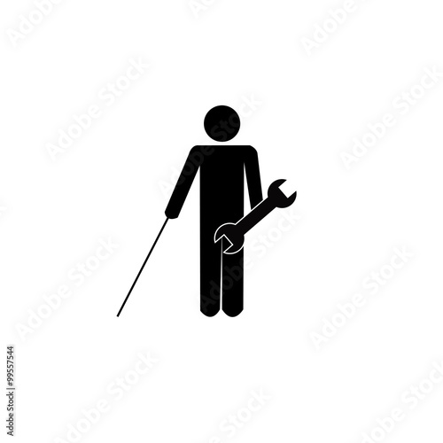 disabled worker illustration over white color background