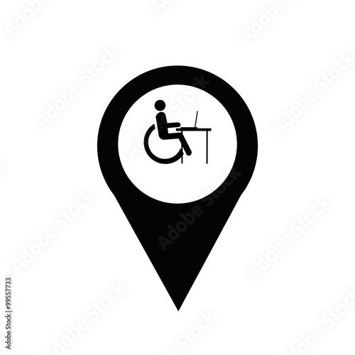 disabled worker illustration over white color background